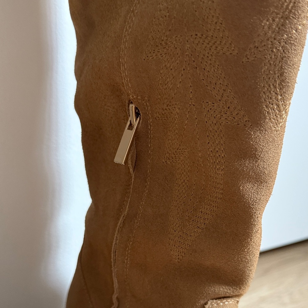 Silent D Tan Suede Cowgirl Boots - image 2